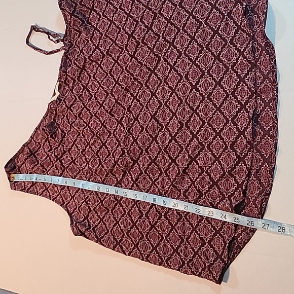 Seven Sisters XL Womens Geometric Print One-Shoulder Top Rust NWT - Picture 8 of 10